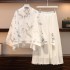 White Hanfu Dresses Women Summer Chiffon Ancient Chinese Costumes Plus Size Top Skirt Cosplay Costumes Two-piece Suit