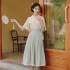 Women Hanfu Improve Chinese Traditional Folk Costumes Cosplay Oriental Ancient Hanfu Suit Short Sleeved Top Skirt Two Piece