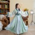 Chinese Elegant Hanfu Ancient Princess Cosplay Costumes Exquisite Embroidery Flower Dance Wear Lady Suit