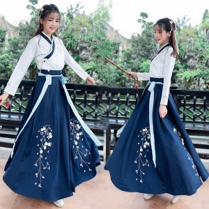 4 Colors Chinese Traditional Women Plum Hanfu Dresses Fairy Elegant Folk Dance Stage Performance Tang Dynasty Ancient Costume