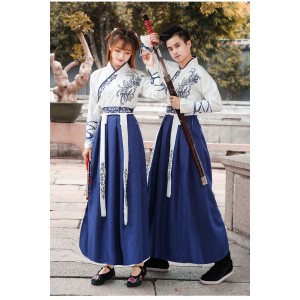 Chinese Class Uniforms Improved Men Women Hanfu Han Element Graduation Photos Ancient Costumes Martial Arts Couples