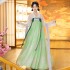 Chinese Festival Hanfu Fairy Ancient Green Performance Dance Costumes Tang Dynasty Embroidery Pleated Traditional Dress