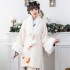 Winter Hanfu Women Chinese Traditional Half sleeve Cloak Horse Skirt Woolen Flower Embroidery Embroidery White Hanfu Dress