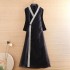 High end Spring Autumn Women Organza Dresses Retro Elegant A line Lady Party Belt Hanfu Dresses
