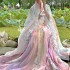 Chinese Traditional Hanfu Costumes Women Ancient Ruffles Floral Print Princess Dresses Oriental Elegant Fairy Dance Wear Sets
