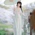 Caihe hanfu chinese embroidery fresh outer saddle suspender song pants three piece set
