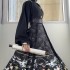 Modern Ming Dynasty Hanfu Suit Women Embroidered Stand-up Collar Top Chinese Pleated Skirt China Pattern Printing
