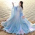 Hanfu Women Plus Size Ancient Chinese Female Fairycosplay Costumes Stage Dance Summer Dresses Gradient Blue
