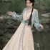 Original Design Spring Chinese Women Slanted Sleeveless Dresses Lantern Sleeve Jacquard Cardigan Coat Dresses Suit Hanfu