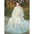 Hanfu Female Chinese Ming Dynasty Cloud Shoulder Stand Collar Long Shirt Pleated Dresses Ancient Costumes Fairy Elegant Suit