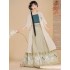 Song Dynasty Hanfu Women Long Shirt Half-sleeved Hundred-folded Improved Chinese Elements Ancient Daily Summer Dress