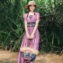 hanfu Costumes women national chiffon retro flower embroidery vintage ancient princess Dresses