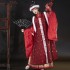 Ming Dynasty Hanfu Long Vest Traditional Chinese Raw Edge Thickened Dark Pattern Yarn Weaving Golden Winter China Bi Jia