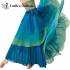 Women Hanfu Flowy axi Skirt Training Suit Dancing Wide Leg Chiffon Pants Gradient Green Yellow Costumes Classical