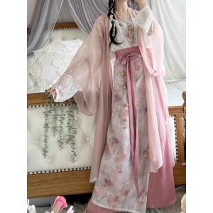 Traditional Chinese Women Aircraft Sleeves Slings Swirl Skirt Spring Summer Autumn Chinese Traditional Dresses