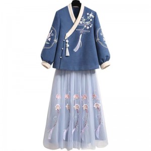 Winter Tang cotton padded jacket Chinese cheongsam small jacket ancient Han youth skirt