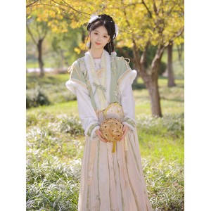Autumn Winter Women Chinese Hanfu Tang Dynasty Suit Women Thickened Slim Daily Suit Embroidery Chinese Year