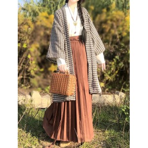 Winter Fashion Hanfu Improved Han Female Song Dynasty Pleated Skirt Thickened With Velvet Daily Style