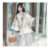Winter Hanfu Women Three piece Tang Ming Dynasty Top Pleated Skirt Cute Fairy Gril Lady Chinese Traditional Antique Suit