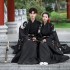 Hanfu Men women Chinese Traditional Embroidery Black