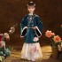 Girl Hanfu Autumn Print Fairy Tang Suit Blue Female Middle Big Children Chinese Princess