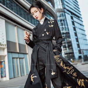 Men Women Hanfu Chinese Tang Suit Gown Robes Japanese Samurai Cosplay Costumes Retro Oriental Clothing Set Tops Coat Pants