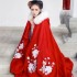 Traditional Ancient Hanfu Tang Suit Princess Thickness Overcoat Hooded Han Embroidery Warm Coat Oriental Cloak