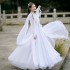 White Ancient Costumes Hanfu Women Elegant Fairy Chinese Improved Dresses Women Ancient Cross Collar