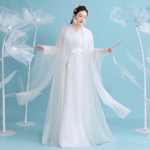 Ancient Costumes Hanfu Chinese Traditional Dresses Outfit Women Fairy Elegant Skirt Performance Cosplay White