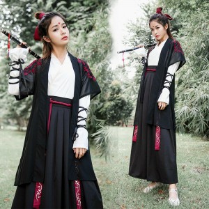 Wuxia Cosplay Sword Man Improved Hanfu Women Casual Daily Dresses Female Chinese Ancient Fairy Han Element Stage Performance