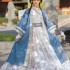 Hanfu Women Dresses Chinese Female Song Dynasty Oriental Cross Collar Waist Baidieskirt Set of Autumn Winter Fairy