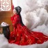 Chinese Hanfu Dresses Women Big Sleeve White Black Pink Red Fairy Outfit Ancient Costumes 3PCS Full Suits