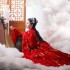 Chinese Hanfu Dresses Women Big Sleeve White Black Pink Red Fairy Outfit Ancient Costumes 3PCS Full Suits