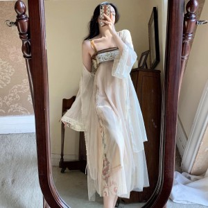 Women Elegant Chinese Hanfu Robes Sweet Princess Fairy Party Dresses Cardigan Skirt Retro Vintage Vestidos Tang Suit Dresses