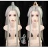 Hanfu Silvery White Wigs Men Ancient Chinese Hanfu Wigs Headgear Cosplay Accessories Hanfu Long Straight Wigs For Men Women