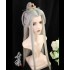 Hanfu Silvery White Wigs Men Ancient Chinese Hanfu Wigs Headgear Cosplay Accessories Hanfu Long Straight Wigs For Men Women