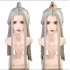 Hanfu Silvery White Wigs Men Ancient Chinese Hanfu Wigs Headgear Cosplay Accessories Hanfu Long Straight Wigs For Men Women