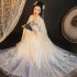 White Hanfu Dresses Women Chinese Tang Dance Costumes Traditional Fairy Ancient 3M Pendulum Veil Bronzing Cosplay Folk Set