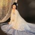 White Hanfu Dresses Women Chinese Tang Dance Costumes Traditional Fairy Ancient 3M Pendulum Veil Bronzing Cosplay Folk Set