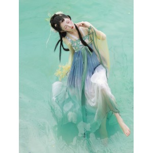 Han Element Improved Hanfu Dresses Women Summer Autumn Fairy Upper Ru Chest Length Skirt Chinese Girls Rabbit