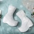 Chinese Hanfu Embroidered Boots Shoes Women Winter Vintage High Heighten White Bow Soap Boots Shoes Women Plus Size