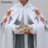 Autumn Chinese Hanfu Cloak Women Vintage Warm Floral Embroidery Hooded Cape Coat Oriental Ancient Princess Overcoat