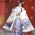 Autumn Winter Women Chinese Hanfu Cape Cloak Chic Warm Plush Deer Print Long Coats Kids Oriental Ancient Princess Overcoat