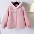 Plus Size Women Winter Suit Chinese Plus Velvet Hoodies Pink Sweet Sweater Plaid Skirt Two-piece Suit Long Sleeve Hanfu