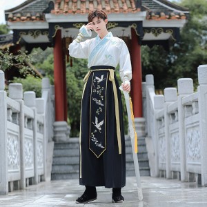 Autumn Hanfu Men Clothes Mountains Rivers Geometry Handsome Ancient Clothes Martial Arts Xiake Clothes