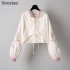 Spring Autumn Women Plus Size Hanfu Set Chinese Female Floral Embroidery Hooded Sweatshirt Coat Sling Dresses Two Piece Suit