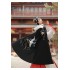 Chinese Clothing Autumn Winter Long Plus Velvet Thick Warm Hooded Cloak Antique Embroidery Woolen Coat