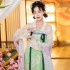 Summer Chinese Small Fresh Pattern Hanfu Two Piece Skirt Women Clothing Cosplay Stage Costumes Daily Wearable Suit