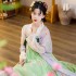 Summer Chinese Small Fresh Pattern Hanfu Two Piece Skirt Women Clothing Cosplay Stage Costumes Daily Wearable Suit