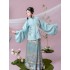 Ink Language Cat Butterfly Shadow Ming-made Full Suit Hanfu Female Flower Butterfly Stand-up Collar Double-breasted Jacket Skirt